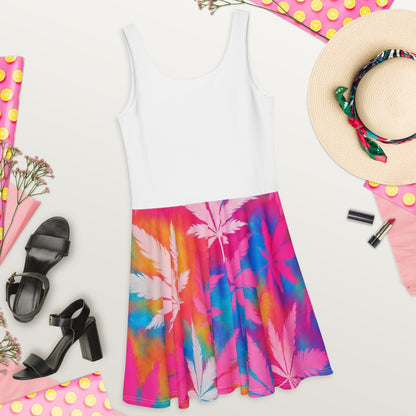 Pink Good Vibes Skater Dress