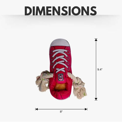 Squeaky Comfort Plush Sneaker Dog Toy – with Treat Compartment, Safe & Durable – Pink