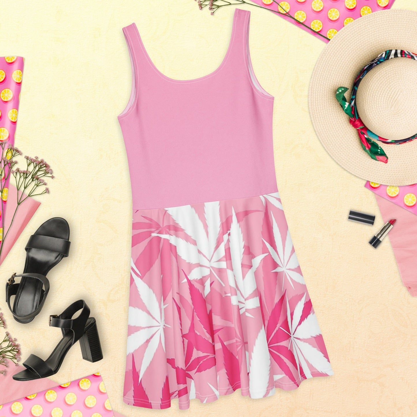 Pink Stoner Girl Skater Dress