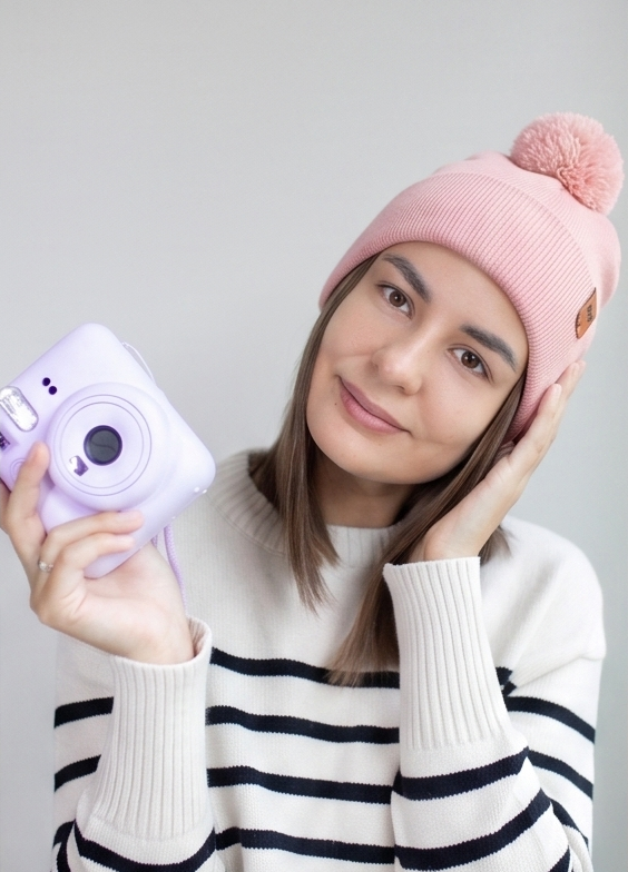 Classic Cuffed Pom Pom Beanie, Pearl Pink