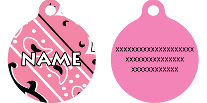 Bandana Pink HD Dog ID Tag