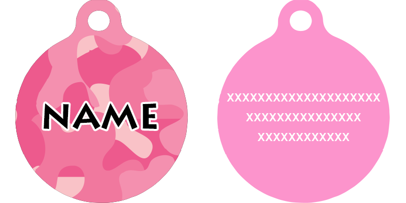 Pink Camo HD Dog ID Tag