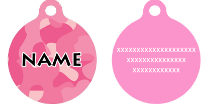 Pink Camo HD Dog ID Tag