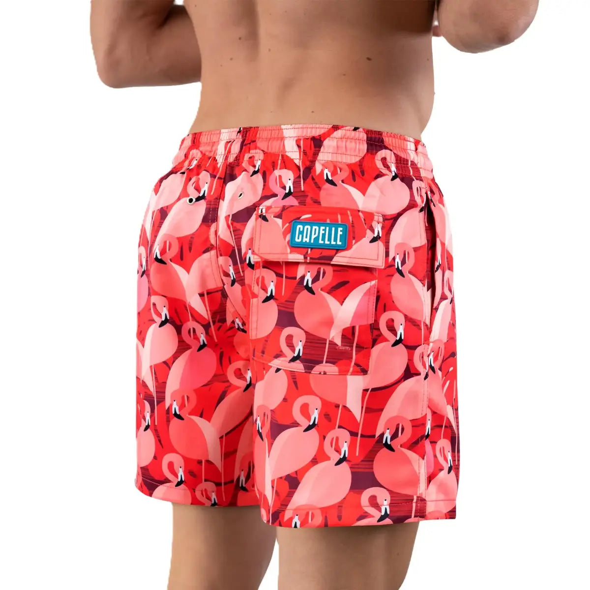Pink Flamingo Hybrid Short, Compression Lined Swim and Resort Trunk