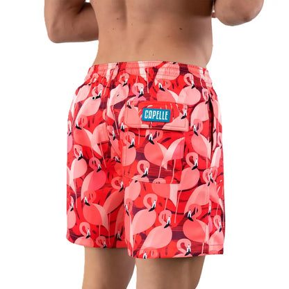 Pink Flamingo Hybrid Short, Compression Lined Swim and Resort Trunk