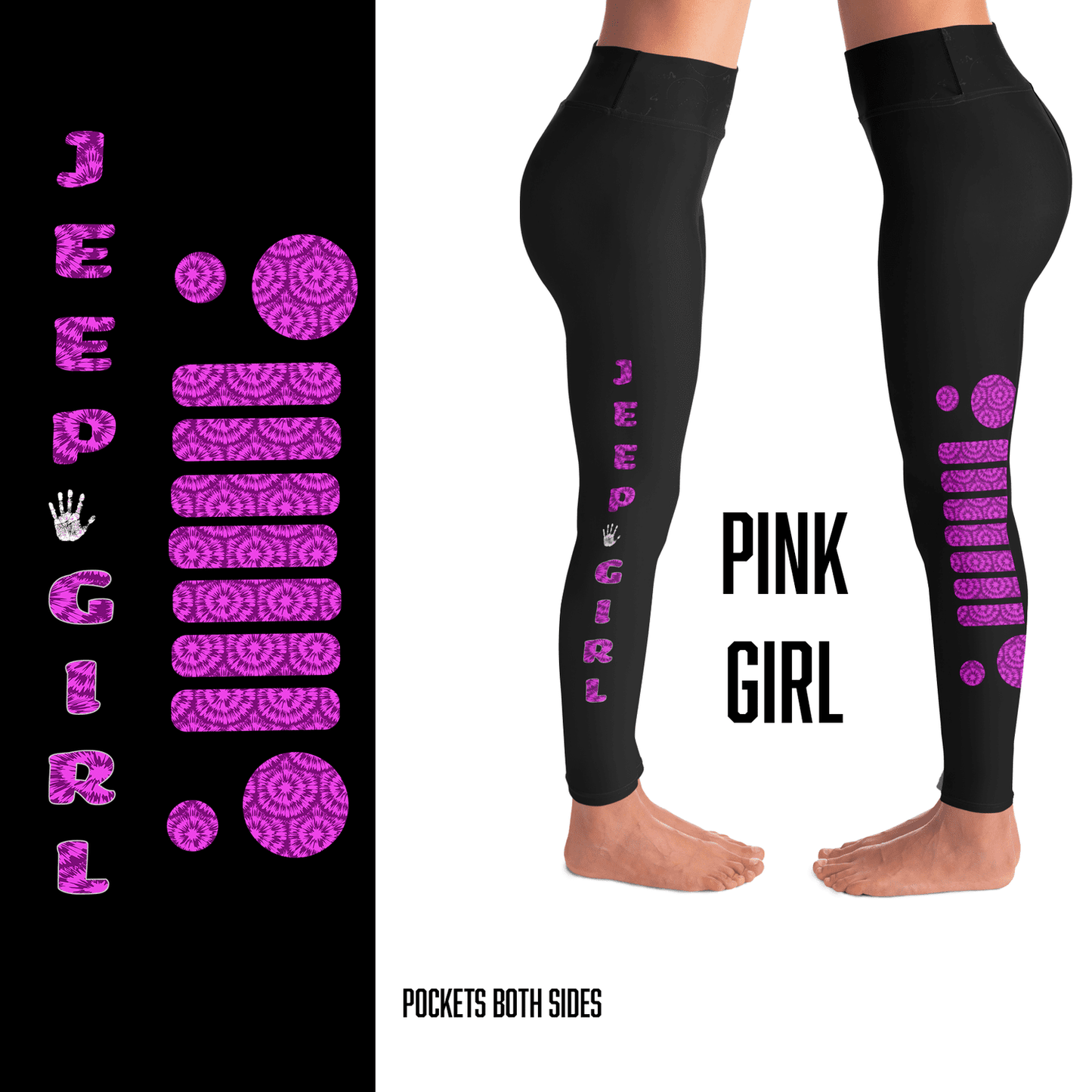 Jeeper Girl Black and with Pockets Colors, Reflective, or Glitter