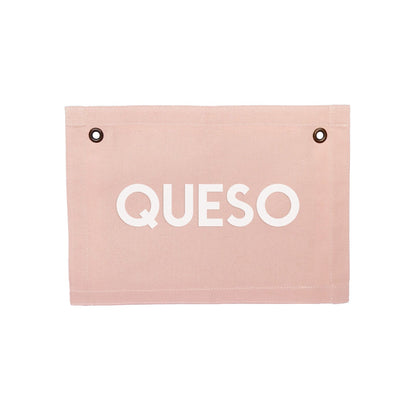Queso Small Canvas Flag