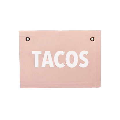 Tacos Small Canvas Flag
