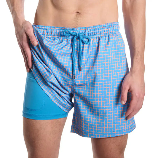 Pixel Break, Sunsplash Hybrid Short, Compression Lined Swim and Resort Trunk