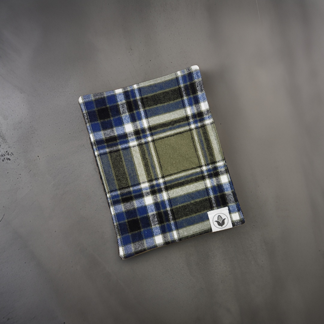 Green and Navy Plaid Handkerchief