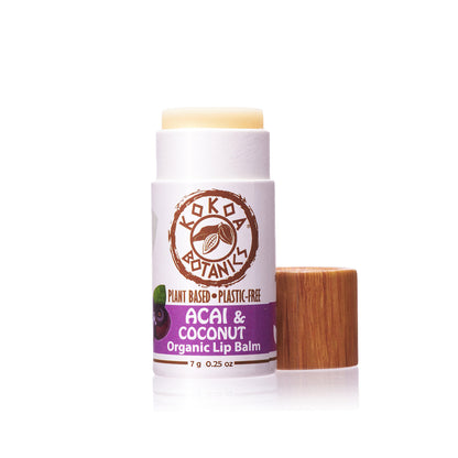 Acai and Coconut - Vegan Organic Lip Balm - Plastic Free .25 oz