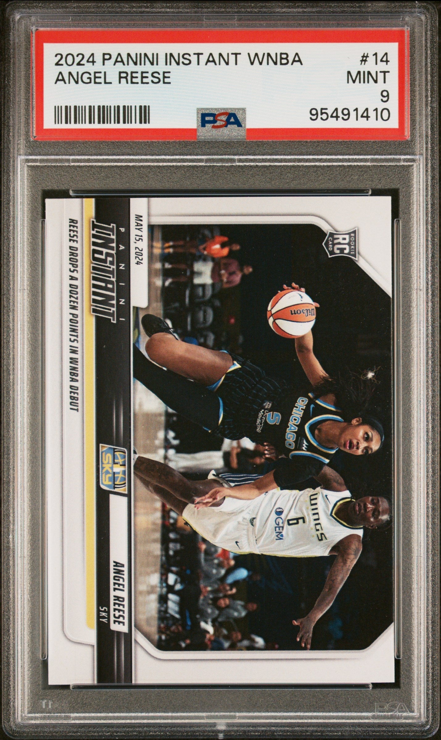 Graded 2024 Panini Instant WNBA Angel Reese #14 Rookie RC Basketball Card PSA 9 Mint