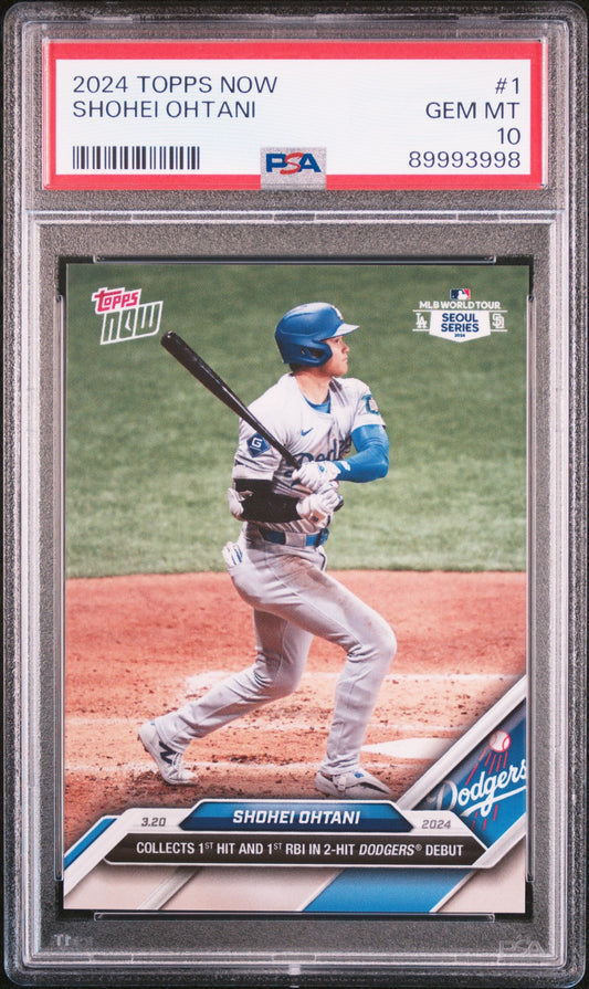 Graded 2024 Topps Now Shohei Ohtani #1 Baseball Card PSA 10 Gem Mint