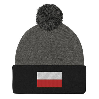Polish Flag Pom-Pom Beanie