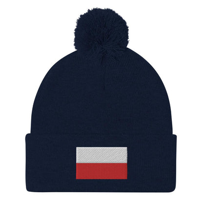 Polish Flag Pom-Pom Beanie