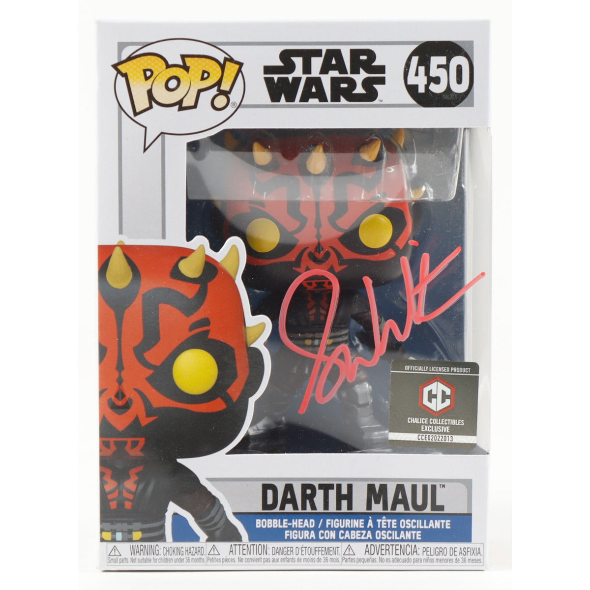 Funko Pop Star Wars: Darth Maul (Sam Witwer Signed) 4-Inch Vinyl Figure #450