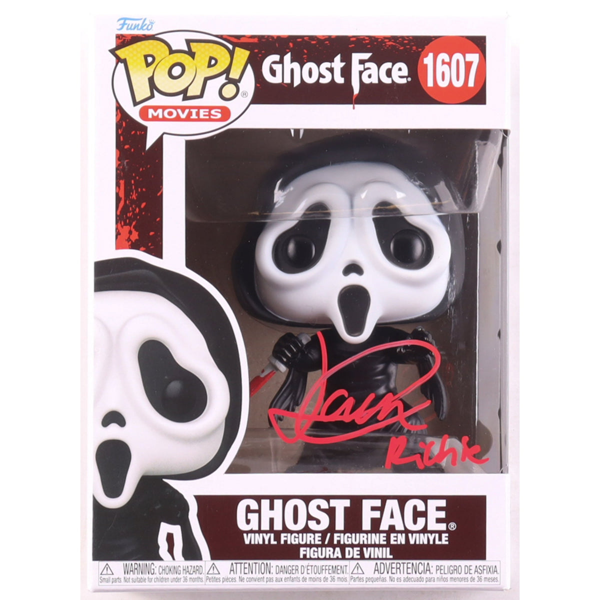 Funko Pop Ghost Face (Jack Quaid Signed, Richie) 4-Inch Vinyl Figure #1607