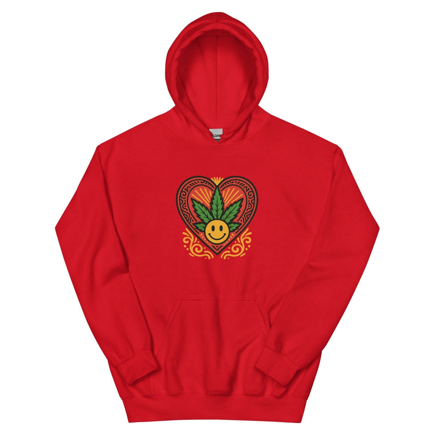 Pot Leaf Heart Design Unisex Hoodie