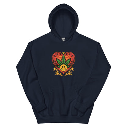 Pot Leaf Heart Design Unisex Hoodie