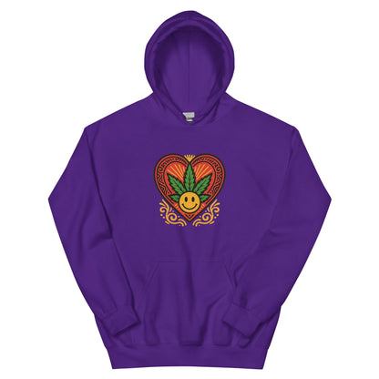 Pot Leaf Heart Design Unisex Hoodie