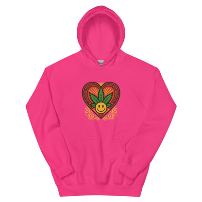 Pot Leaf Heart Design Unisex Hoodie