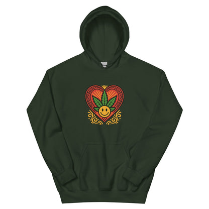 Pot Leaf Heart Design Unisex Hoodie
