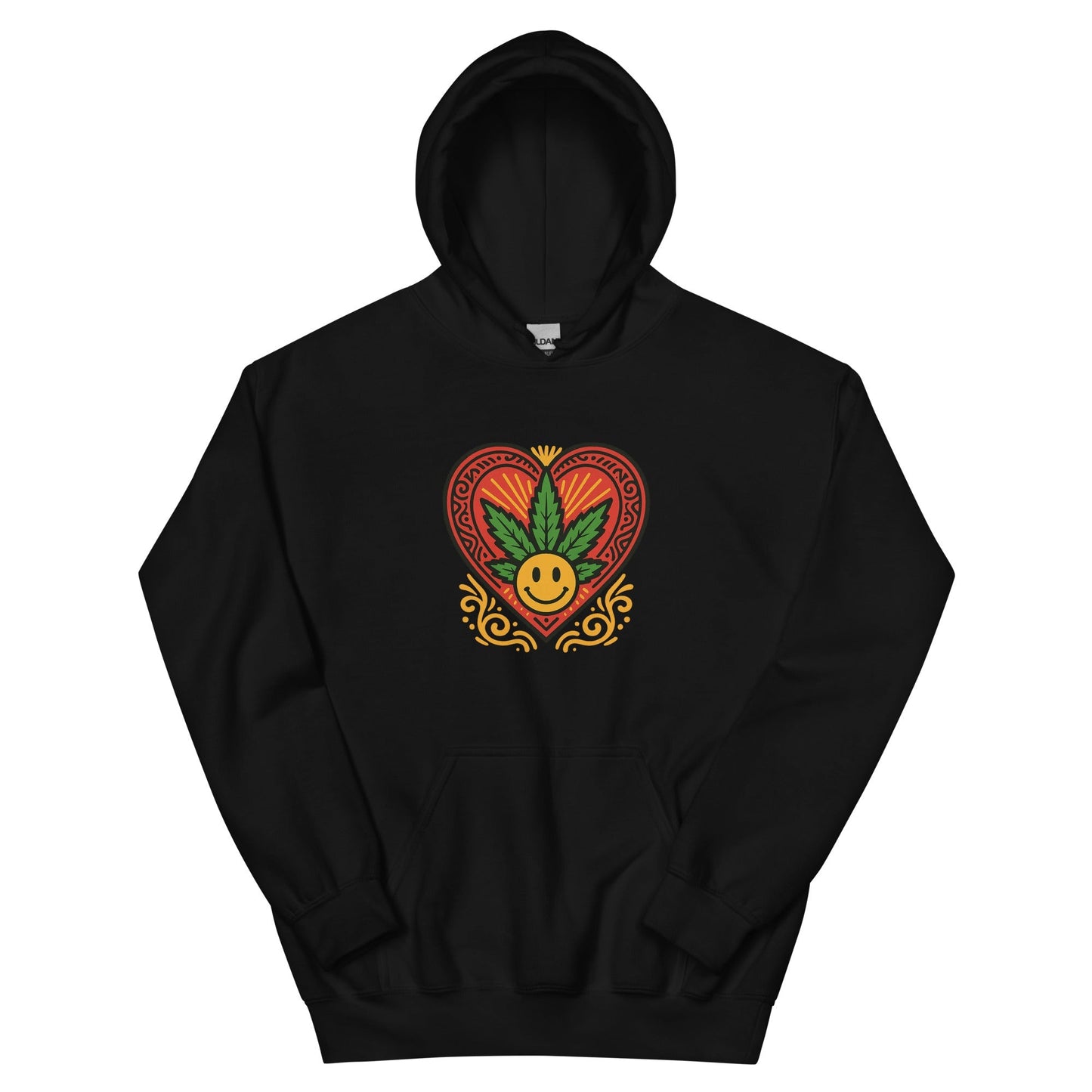Pot Leaf Heart Design Unisex Hoodie