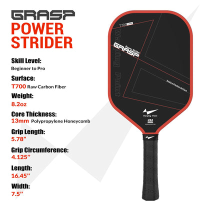 Grasp Power Pickleball Paddle 13mm T700 Carbon Fiber for Explosive Performance