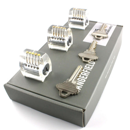Practice Locks Set, 3 Clear Progressive Locks - Easy to Hard