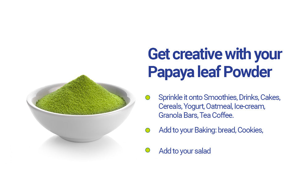 Akshit  Papaya Leaf Powder, Dried Papaya Leaf, 2.6oz, Papaya Leaf Tea, Non GMO, Caffeine free, Sugar free, Gluten free, Vegan friendly | Pack of 1