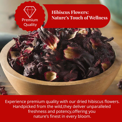Akshit 2.6 oz. Dried Hibiscus Flowers (Flor de Jamaica) Tea | Loose Leaf Tea | Caffeine-Free | Vegan Friendly | Fleurs d'hibiscus – Antioxidant Herbal Tea