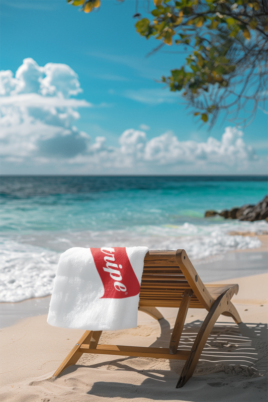 Red Stripe Beach Towel