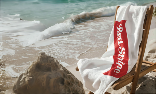 Red Stripe Beach Towel