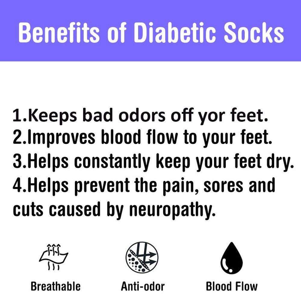 3-12 Pairs Health Circulatory Crew Cotton Diabetic Socks White 9-11 10-13 13-15