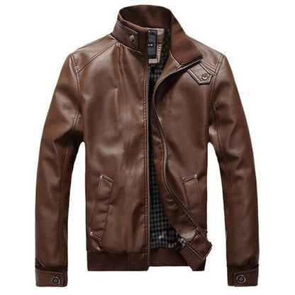 Men's Leather Jacket Biker Jackets Motorcycle