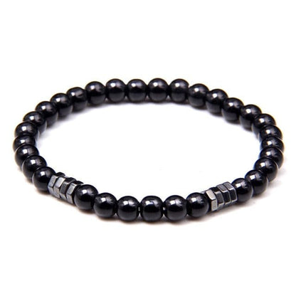 Natural Labradorite Bracelets Set Clear Energy Real Hematite Bracelets Men Polished Black Onyx Stone Beads Bracelets