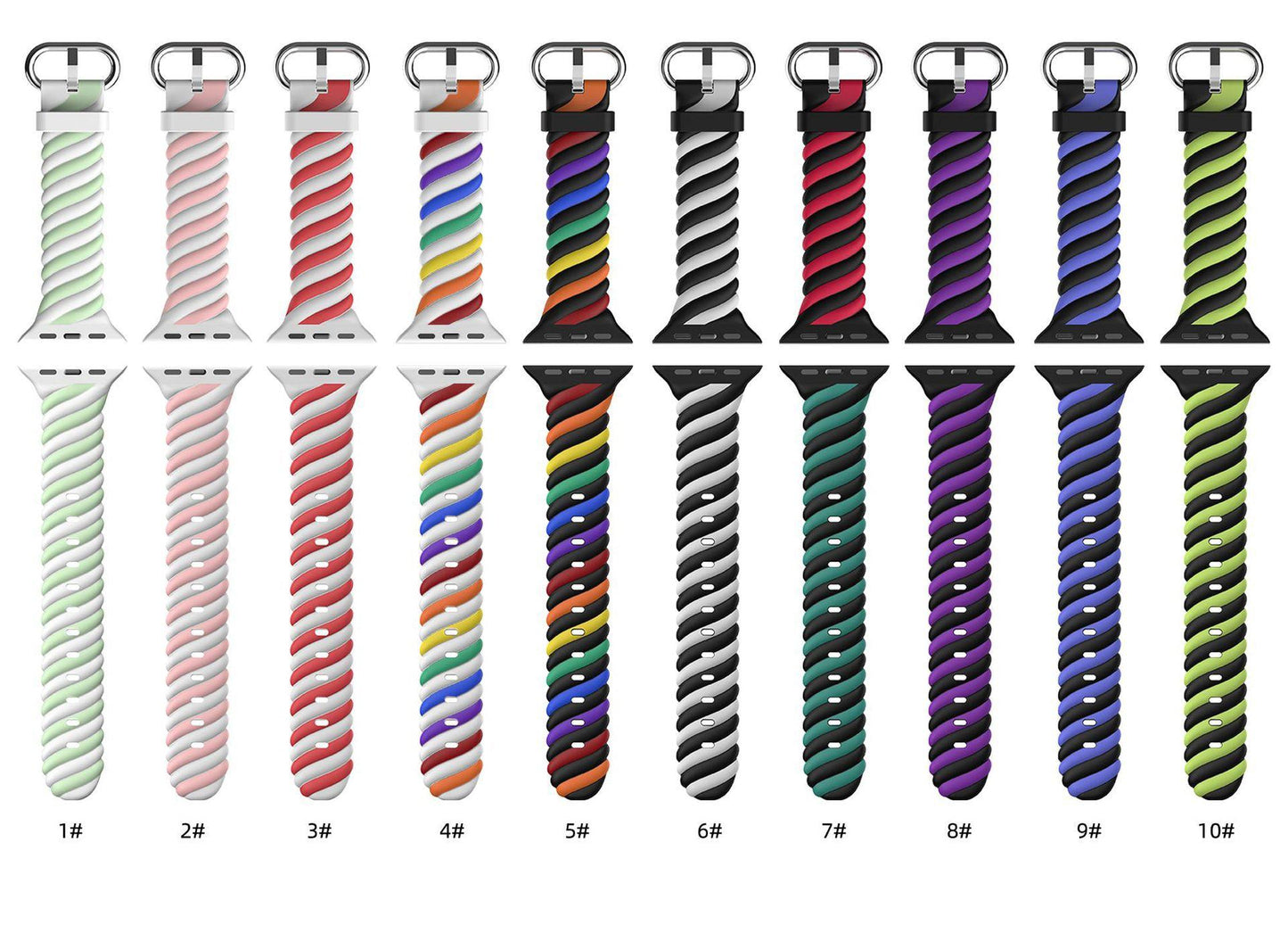 Rubber  Rainbow Apple Watch Band Series 11/10/9/8/7/6/5/4/ SE / Ultra 1/2/3