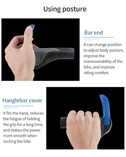 Bicycle Handlebar Grips Cycling Bicycle Accessories Non-Slip Bicycle Handlebar Grips Bike Handle Ergonomic Shockproof Bicycle Handle Grip With Adjustable Aluminum Lock For Mountain Bike