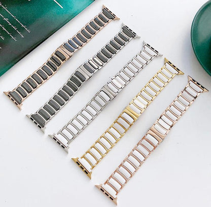 Ceramic Stainless Steel Apple Watch Band – Series 1–11 & Ultra 1–3