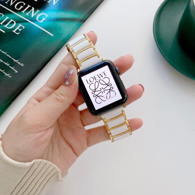 Ceramic Stainless Steel Apple Watch Band – Series 1–11 & Ultra 1–3