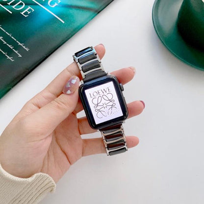 Ceramic Stainless Steel Apple Watch Band – Series 1–11 & Ultra 1–3
