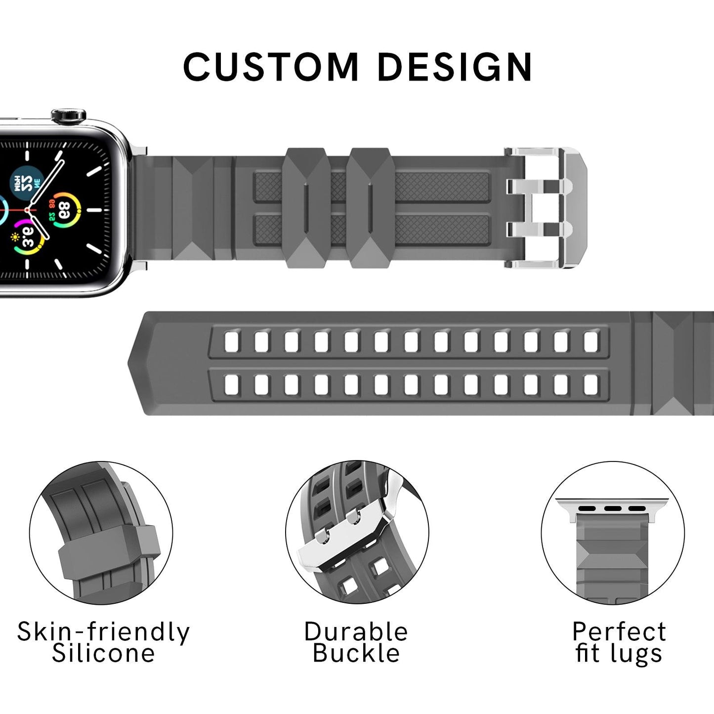 Silicone Apple Watch Band Series 11/10/9/8/7/6/5/4/ SE / Ultra 1/2/3