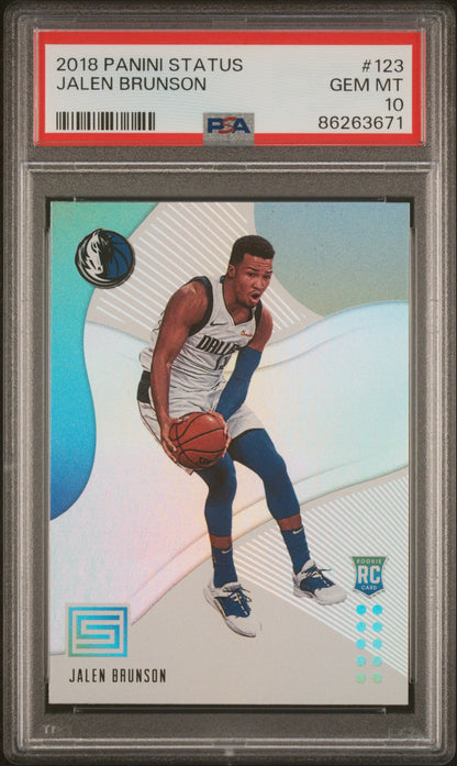 Graded 2018 Panini Status Jalen Brunson #123 Rookie RC Basketball Card PSA 10 Gem Mint