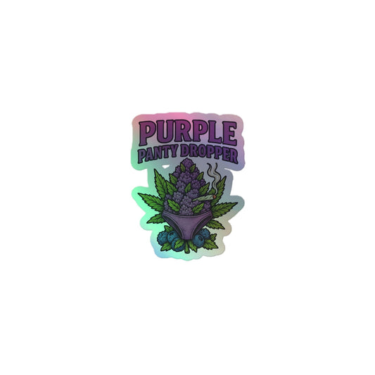 Purple Panty Dropper Holographic stickers