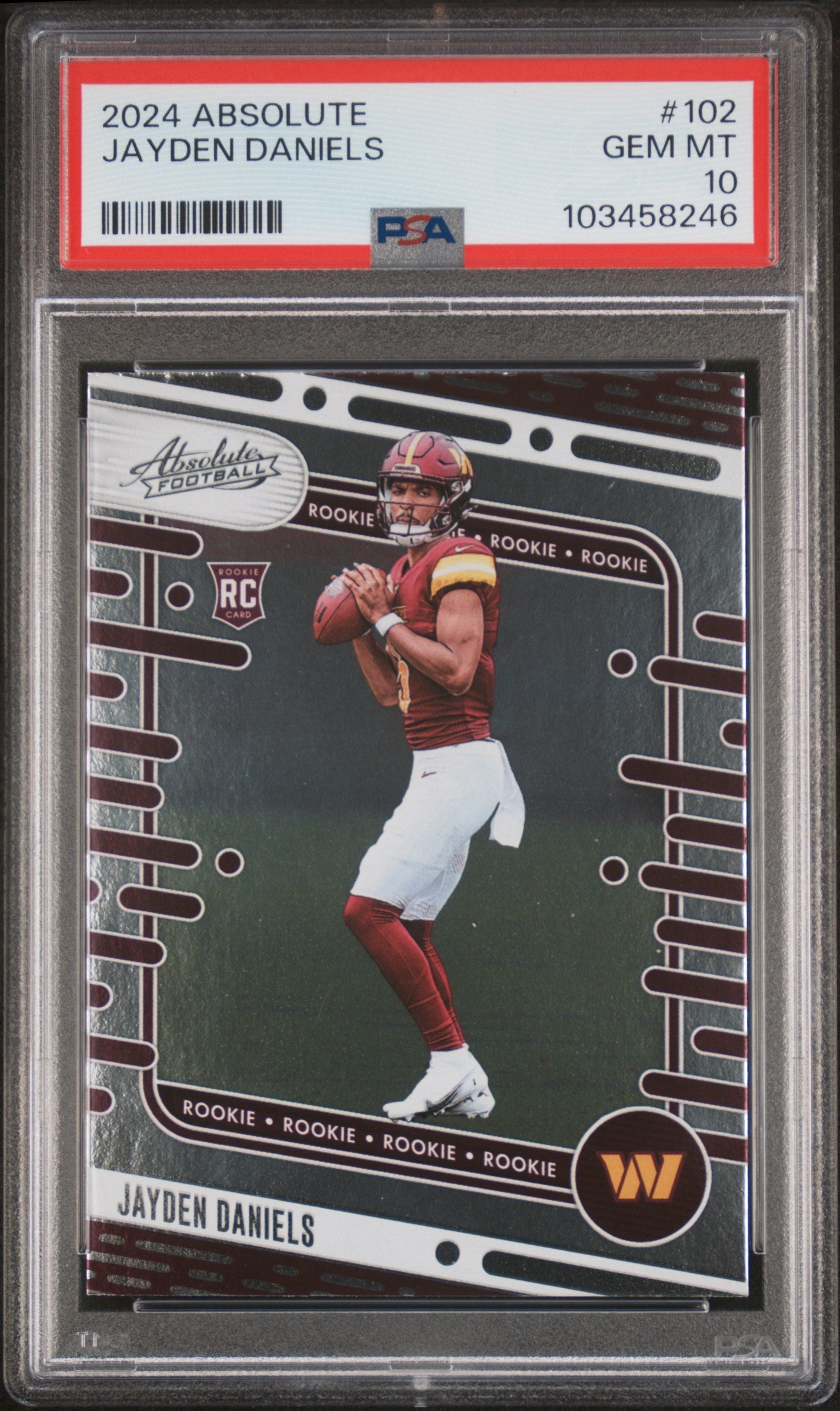 Graded 2024 Panini Absolute Jayden Daniels #102 Rookie RC Football Card PSA 10 Gem Mint