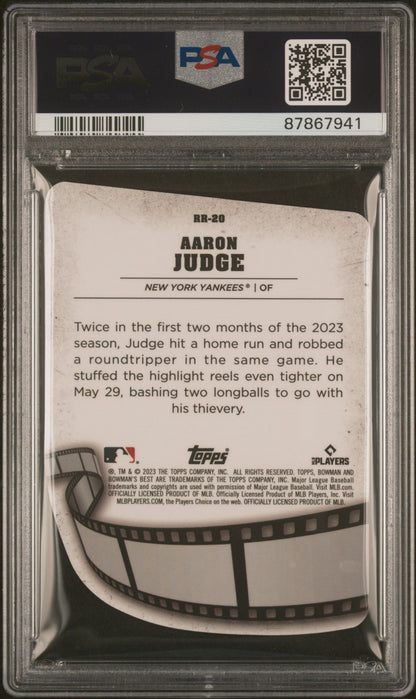 Graded 2023 Topps Bowmans Best Aaron Judge #RR20 Reel to Reel Die Cut Baseball Card PSA 10 Gem Mint