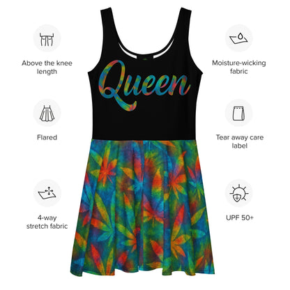Queen Tie-Dye Skater Dress