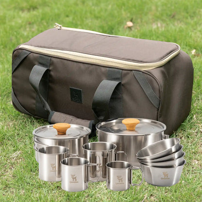 Multi-Compartment Camping Tableware Carry Bag