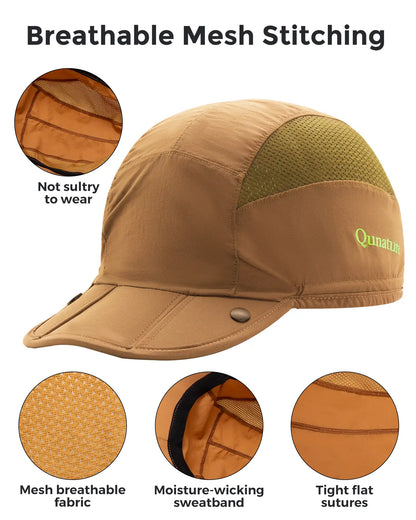 Foldable Hiking & Cycling Hat, Breathable Helmet Liner with Sun Visor