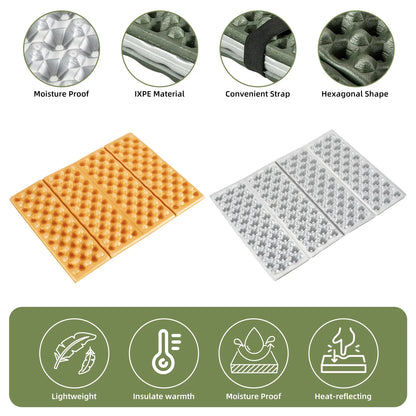 Folding Seat Pad Mat with Foam for Hiking & Camping,  Lightweight & Portable